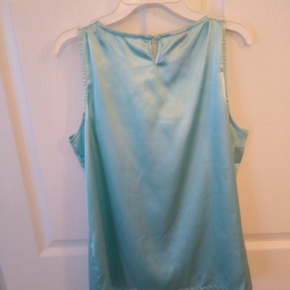 Aqua-Colored Covington Blouse, Sleeveless - Picture 8 of 9